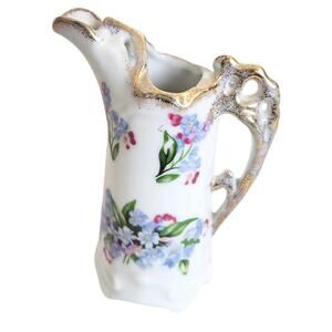 Vintage Royal Crown Hand Painted Gold Trim Floral Creamer 5 1/8"